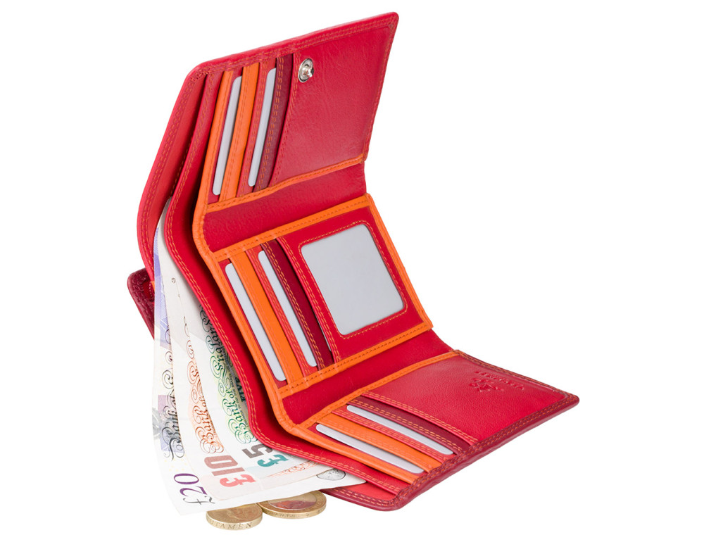 Кошелек женский складной  Visconti RB43 RED M Bora c RFID (Red Multi) - Фото № 4