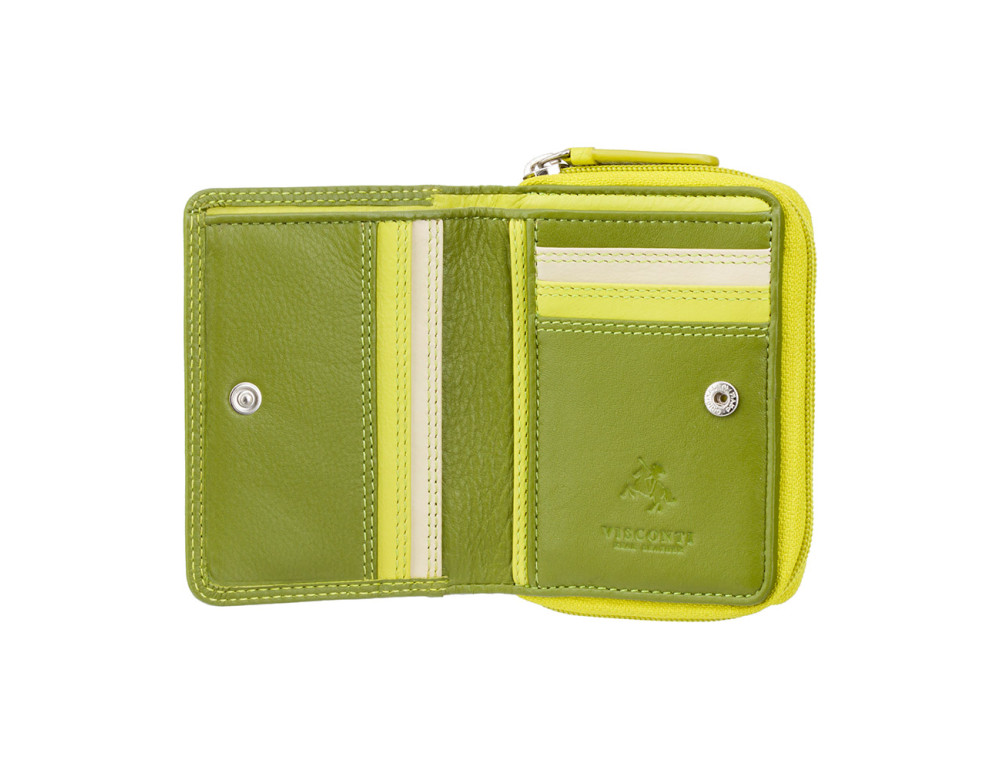 Зелений шкіряний жіночий гаманець Visconti RB53 LIME M Hawaii c RFID - Фотографія № 2