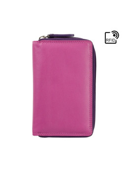 Розовый женский кошелёк из натуральной кожи Visconti RB98 BERRY MULTI Aruba