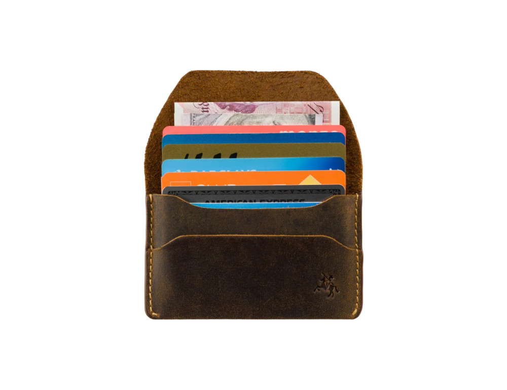 Коричневая кожаная визитница Visconti RW52 Akira (Oil Tan) - Фото № 2