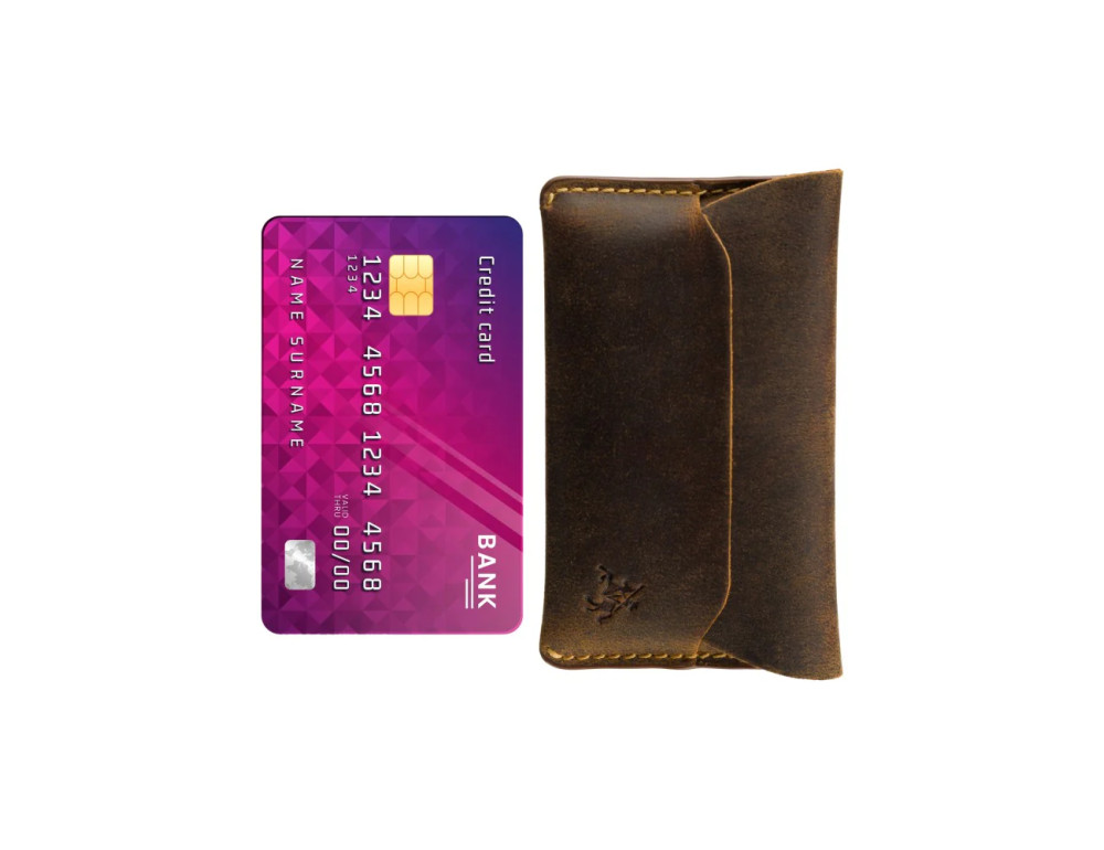 Коричневая кожаная визитница Visconti RW52 Akira (Oil Tan) - Фото № 7