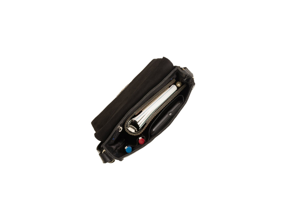 Чорна шкіряна сумка з клапаном Visconti S11 BLK Skyler (Black) - Фотографія № 7