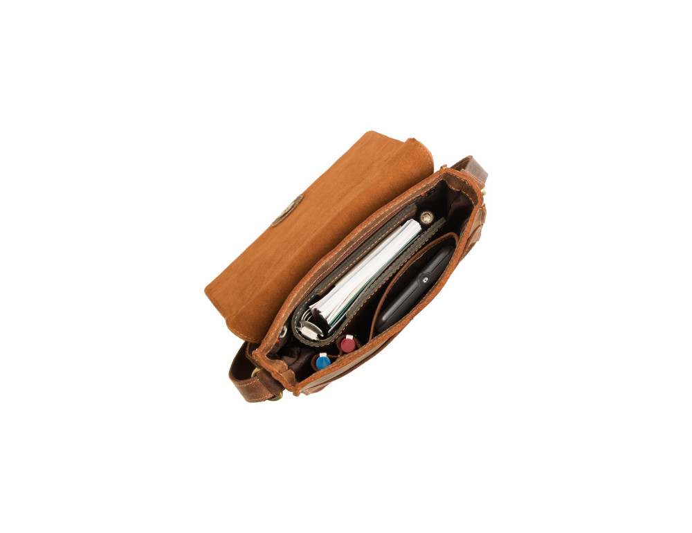 Коричневий месенджер з вінтажній шкіри Visconti S11 TAN Skyler - Фотографія № 7