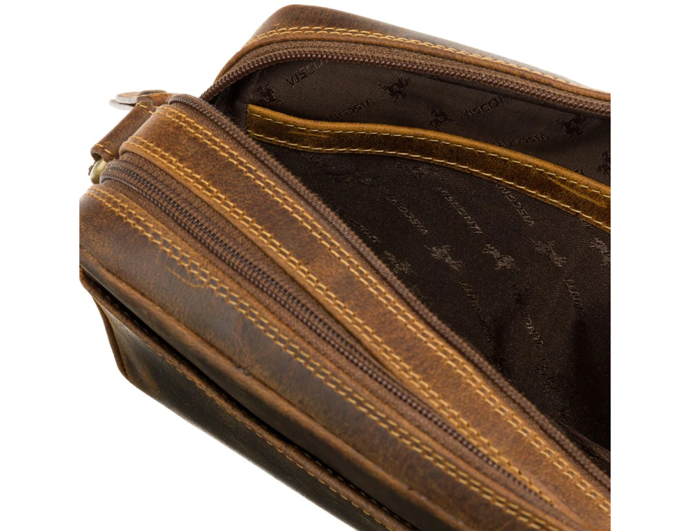 Шкіряна сумочка через плече Brooklyn Visconti S40 OIL TAN - Фотографія № 8