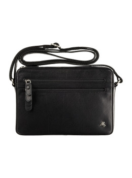 Чёрная кожаная сумка через плечо Robbie Visconti  S41 BLK