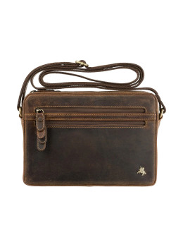 Коричневый кожаная сумка через плечо Robbie Visconti  S41 Oil Tan