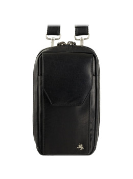 Чёрная кожаная сумка-чехол панч Alex Visconti S45 Blk