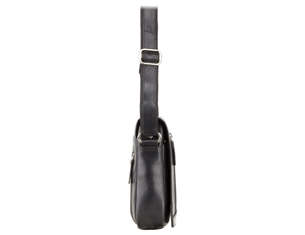 Чорна шкіряна сумка через плече Visconti S7 BLK Bag  - Фотографія № 2
