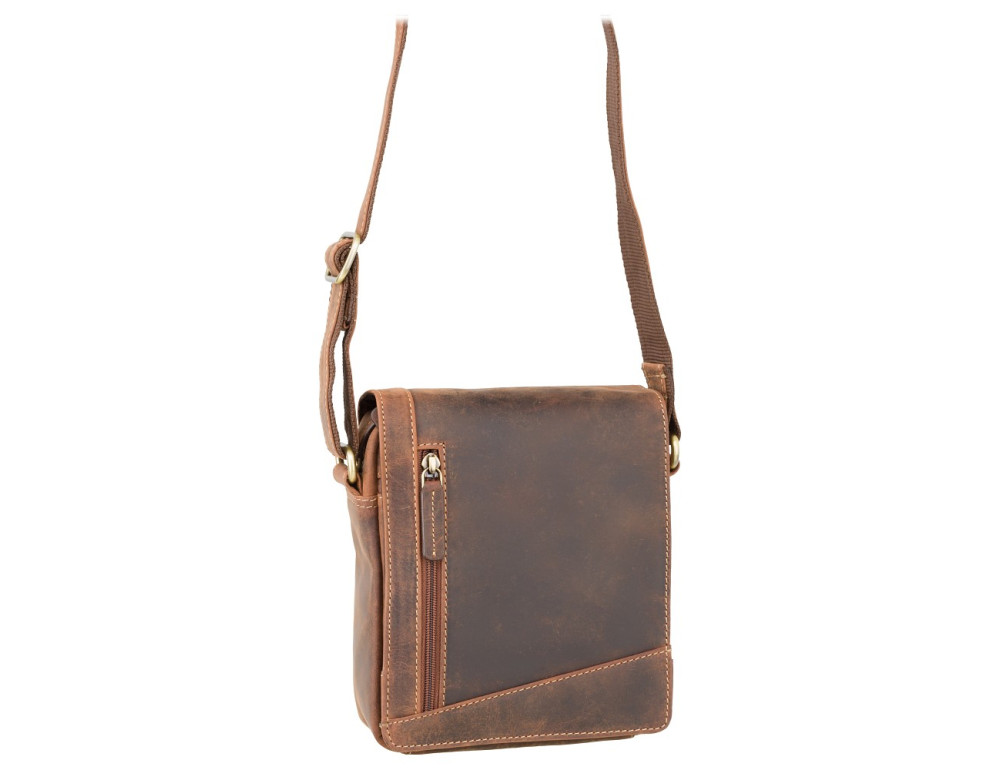 Коричнева шкіряна сумка через плече Visconti S7 OIL TAN Bag A5 - Фотографія № 1