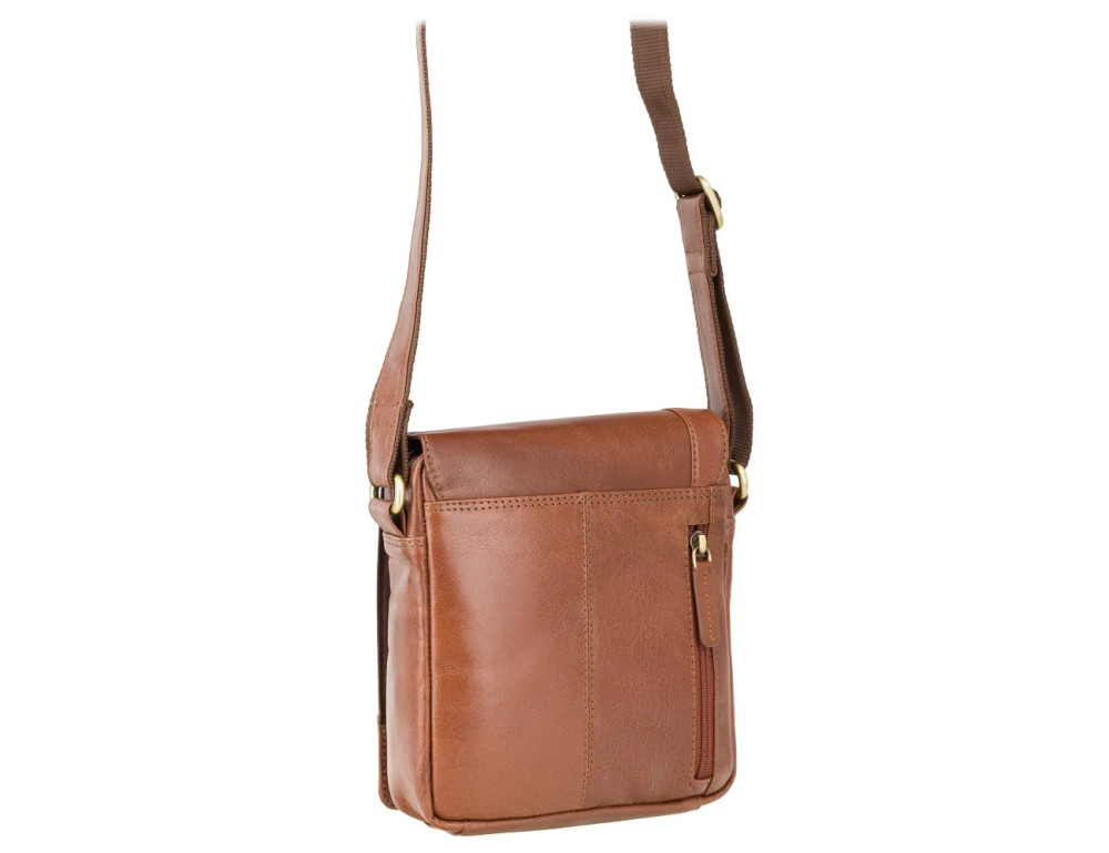 Мужская сумка через плечо - рыжего цвета Visconti S7 TAN Bag A5 Lee (Tan) - Фото № 2