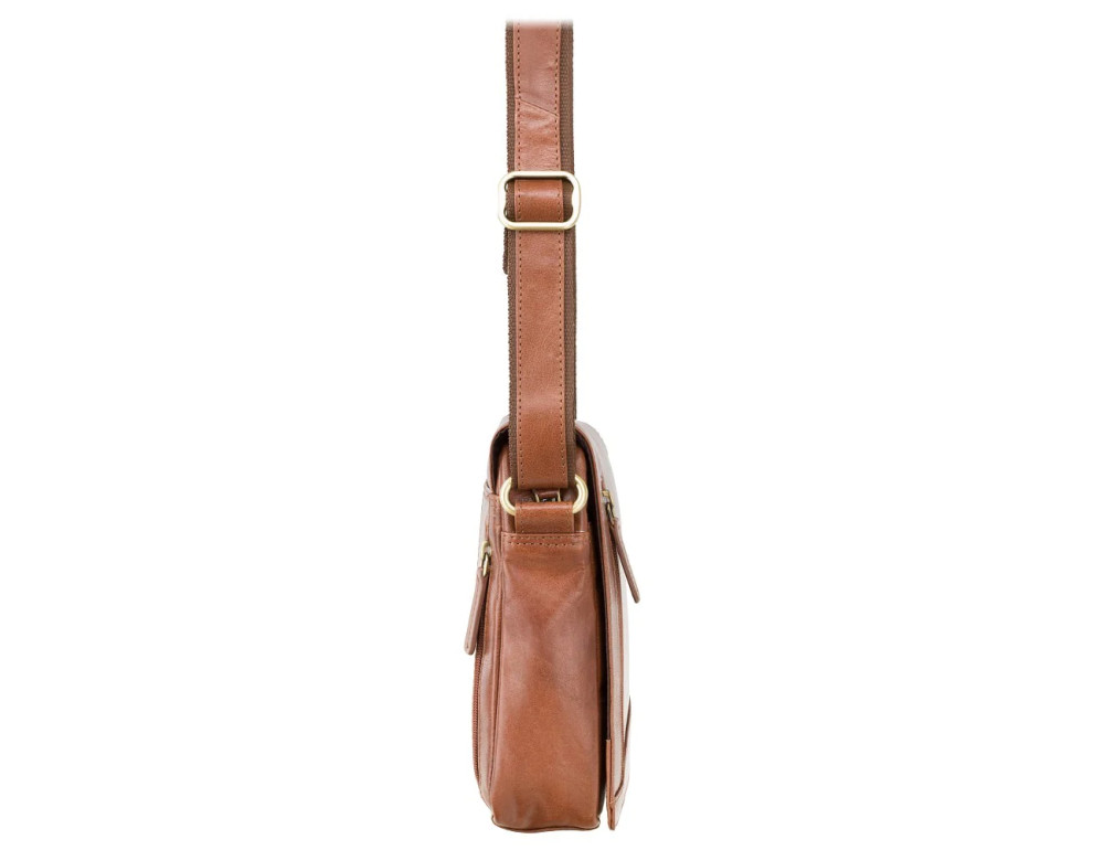 Мужская сумка через плечо - рыжего цвета Visconti S7 TAN Bag A5 Lee (Tan) - Фото № 4