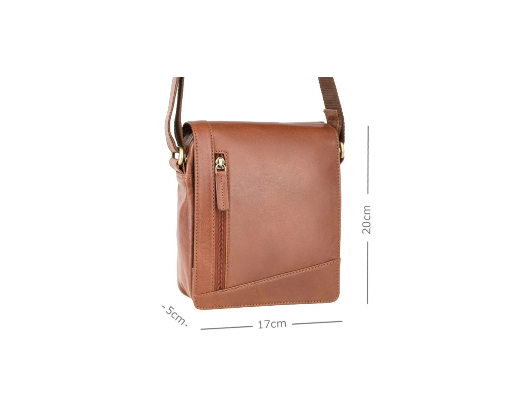 Мужская сумка через плечо - рыжего цвета Visconti S7 TAN Bag A5 Lee (Tan) - Фото № 5
