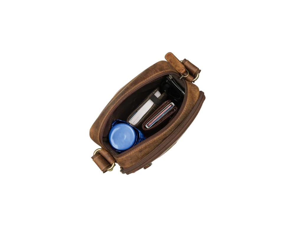 Коричнева чоловіча сумка месенджер Visconti S8 OIL TAN - Фотографія № 7