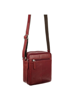 Кожаная сумка с двумя отделениями красного цвета Visconti S8 Red