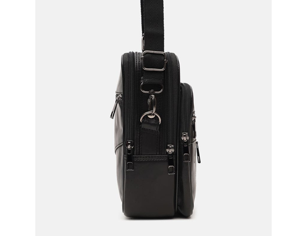Чоловіча шкіряна сумка через плече Ricco Grande T13B.ZİK-black - Фотографія № 4