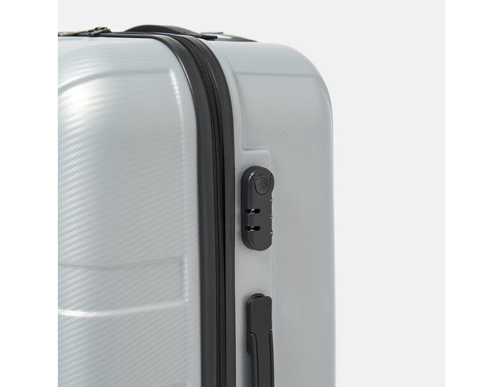 Чемодан средний 4 колеса Ricco Grande T1ABS550silver-L - Фото № 8