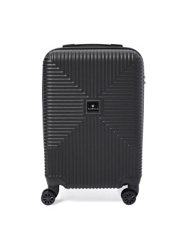 Чемодан пластиковый маленького размера М черный Ricco Grande T1Bowtie21black-M