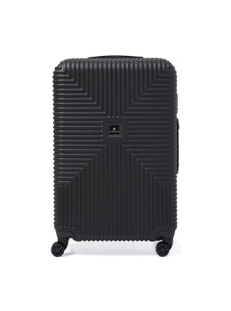 Чемодан пластиковый большого размера XL черный Ricco Grande T1Bowtie21black-XL