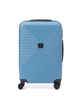 Чемодан пластиковый среднего размера L синий Ricco Grande T1Bowtie21blue-L