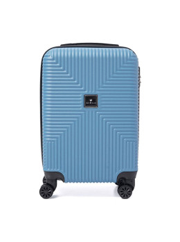 Чемодан пластиковый маленького размера М синий Ricco Grande T1Bowtie21blue-M