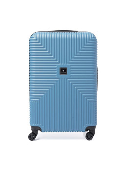 Чемодан пластиковый большого размера XL синий Ricco Grande T1Bowtie21blue-XL