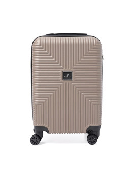 Чемодан пластиковый маленького размера М коричневый Ricco Grande T1Bowtie21brown-M