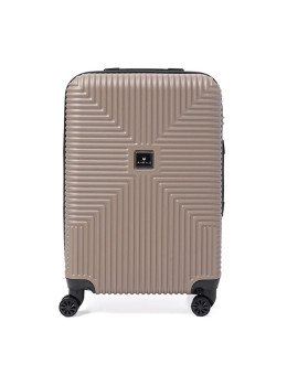 Чемодан пластиковый среднего размера L золотого цвета Ricco Grande T1Bowtie21gold-L