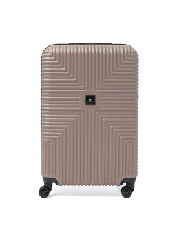 Чемодан пластиковый большого размера XL золотого цвета Ricco Grande T1Bowtie21gold-XL