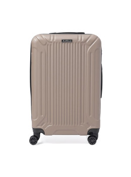 Чемодан пластиковый среднего размера L золотого цвета Ricco Grande T1Castle1gold-L