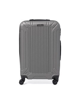 Чемодан пластиковый среднего размера L серый Ricco Grande T1Castle1gray-L