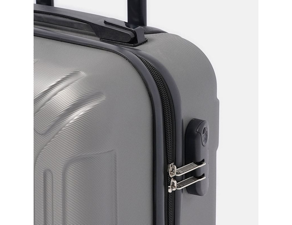 Чемодан пластиковый маленького размера М серый Ricco Grande T1Castle1gray-M - Фото № 7
