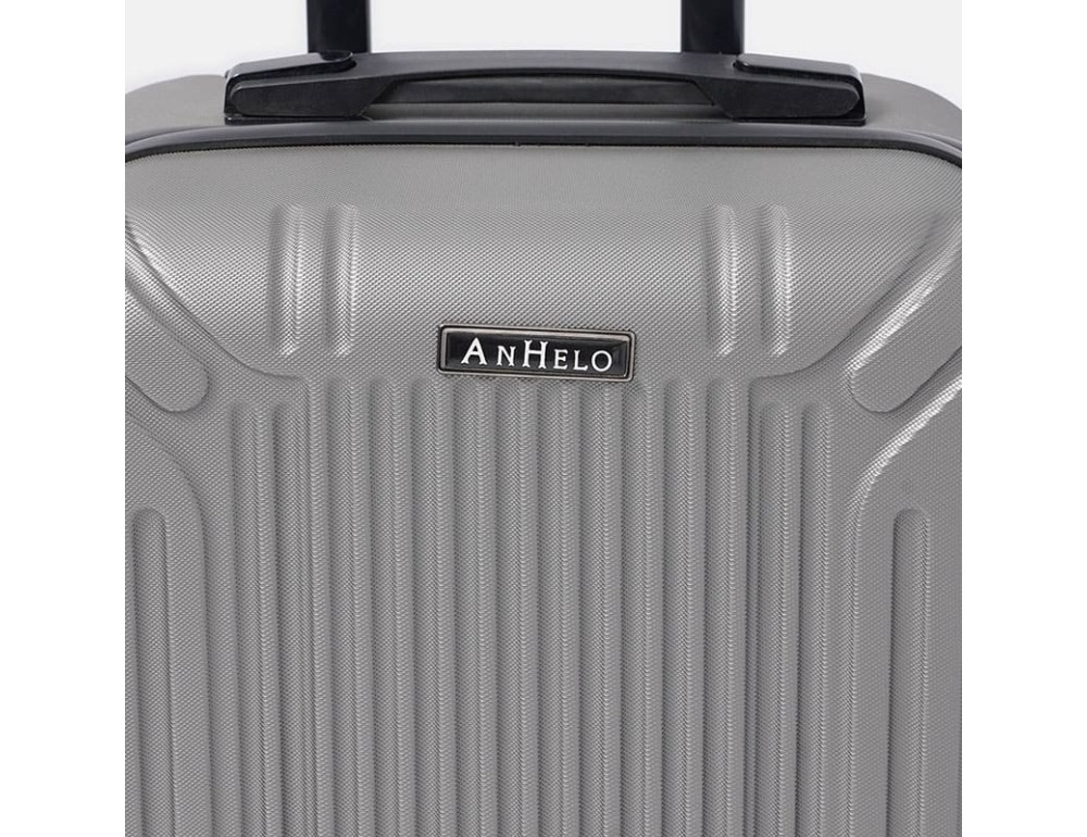 Чемодан пластиковый маленького размера М серый Ricco Grande T1Castle1gray-M - Фото № 8