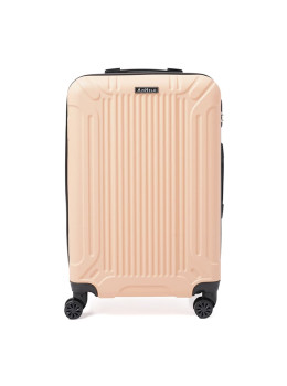 Чемодан пластиковый среднего размера L бежевый Ricco Grande T1Castle1pudra-L