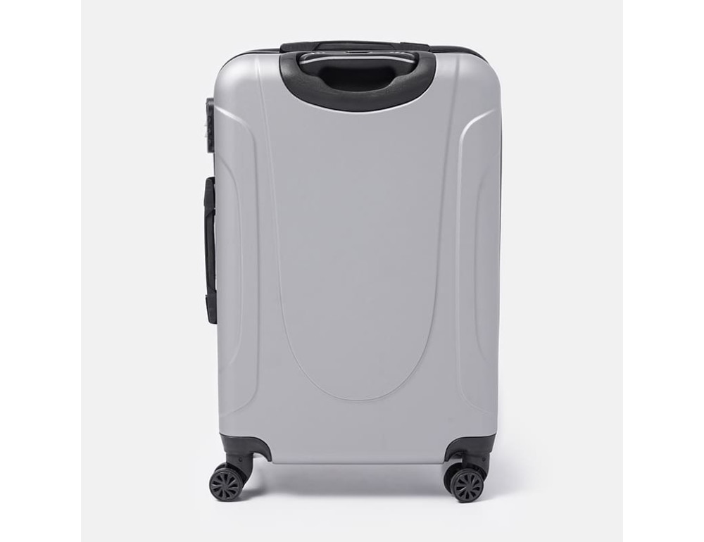 Середній пластиковий чемодан L сріблястий Ricco Grande T1Castle1silver-L - Фотографія № 2