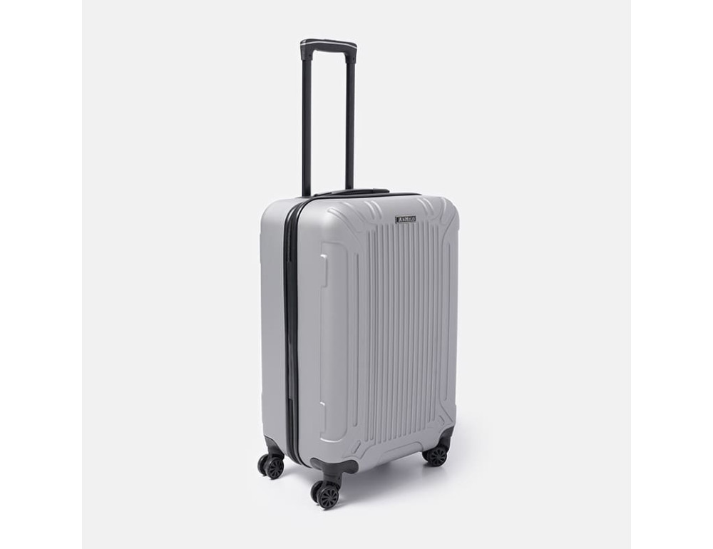 Середній пластиковий чемодан L сріблястий Ricco Grande T1Castle1silver-L - Фотографія № 3