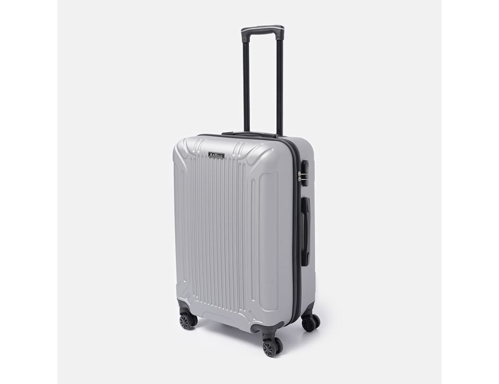 Середній пластиковий чемодан L сріблястий Ricco Grande T1Castle1silver-L - Фотографія № 4