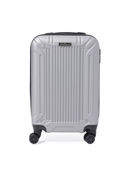 Чемодан пластиковый маленького размера М серебристого цвета Ricco Grande T1Castle1silver-M