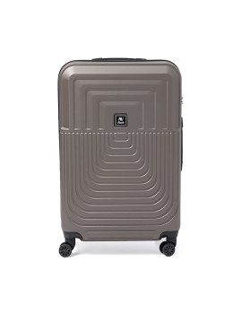 Чемодан пластиковый большого размера XL коричневый Ricco Grande T1Marble20brown-XL