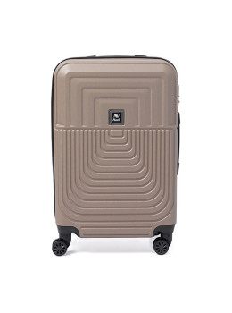 Чемодан пластиковый среднего размера L золотого цвета Ricco Grande T1Marble20gold-L