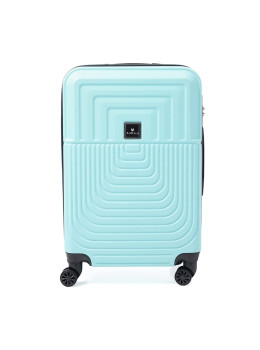 Чемодан пластиковый среднего размера L голубой Ricco Grande T1Marble20lightblue-L