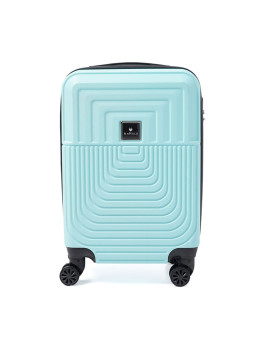 Чемодан пластиковый маленького размера М голубой Ricco Grande T1Marble20lightblue-M