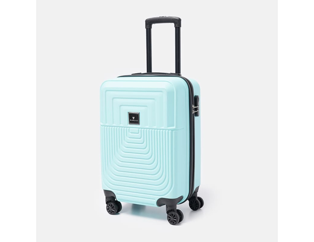 Чемодан пластиковий маленького розміру M блакитний Ricco Grande T1Marble20lightblue-M - Фотографія № 3