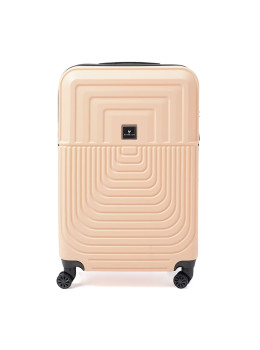 Чемодан пластиковый большого размера XL бежевый Ricco Grande T1Marble20pudra-XL