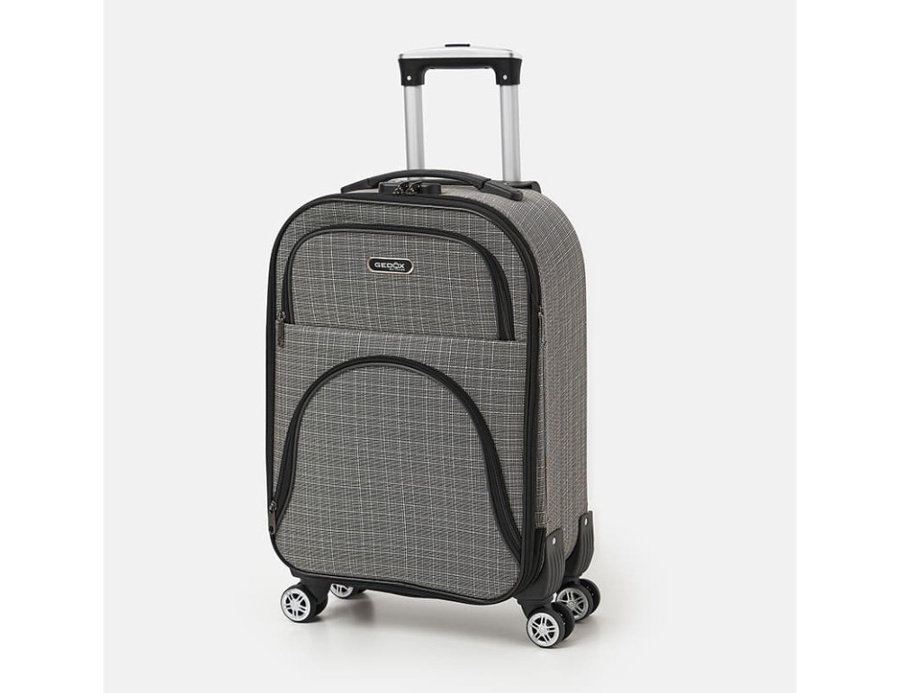 Чемодан маленький 4 колеса Ricco Grande T1TEXT1000beige-M - Фото № 4