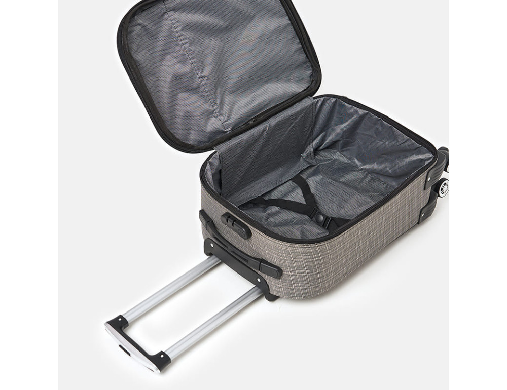 Чемодан маленький 4 колеса Ricco Grande T1TEXT1000beige-M - Фото № 6