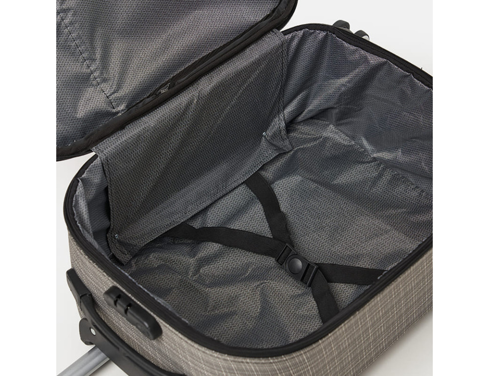 Чемодан маленький 4 колеса Ricco Grande T1TEXT1000beige-M - Фото № 7