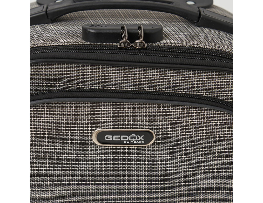 Чемодан маленький 4 колеса Ricco Grande T1TEXT1000beige-M - Фото № 8