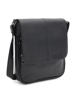 Чоловіча шкіряна сумка через плече Ricco Grande T1t0033bl-black