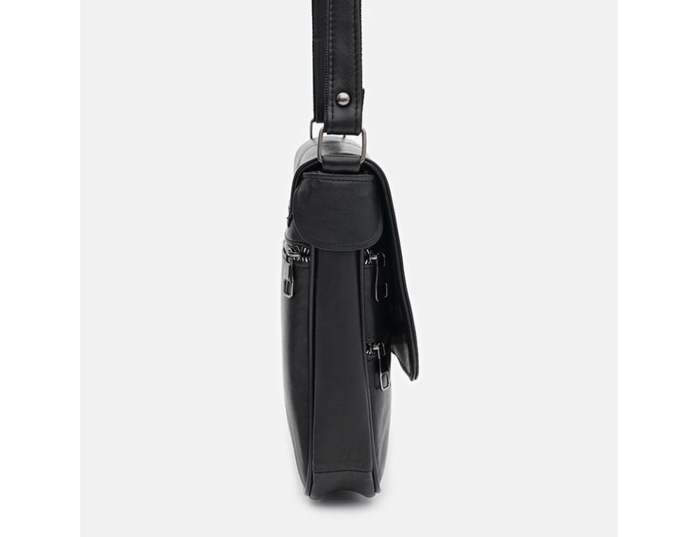 Чоловіча шкіряна сумка через плече Ricco Grande T1t0033bl-black - Фотографія № 4