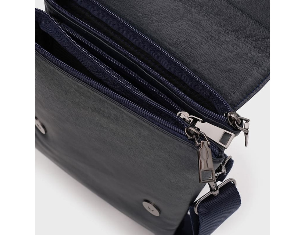 Чоловіча шкіряна барсетка Ricco Grande T1TR0020 Navy - Фотографія № 5